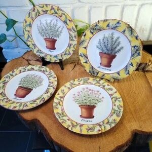 Godinger Herbs Series Collectible Plates with hangers